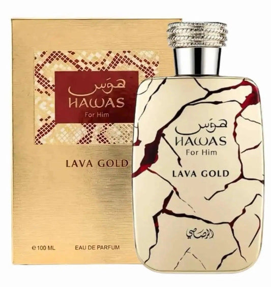 Hawas Lava Gold Eau De Parfum Spray 100ml (3.4 Oz) By Rasasi