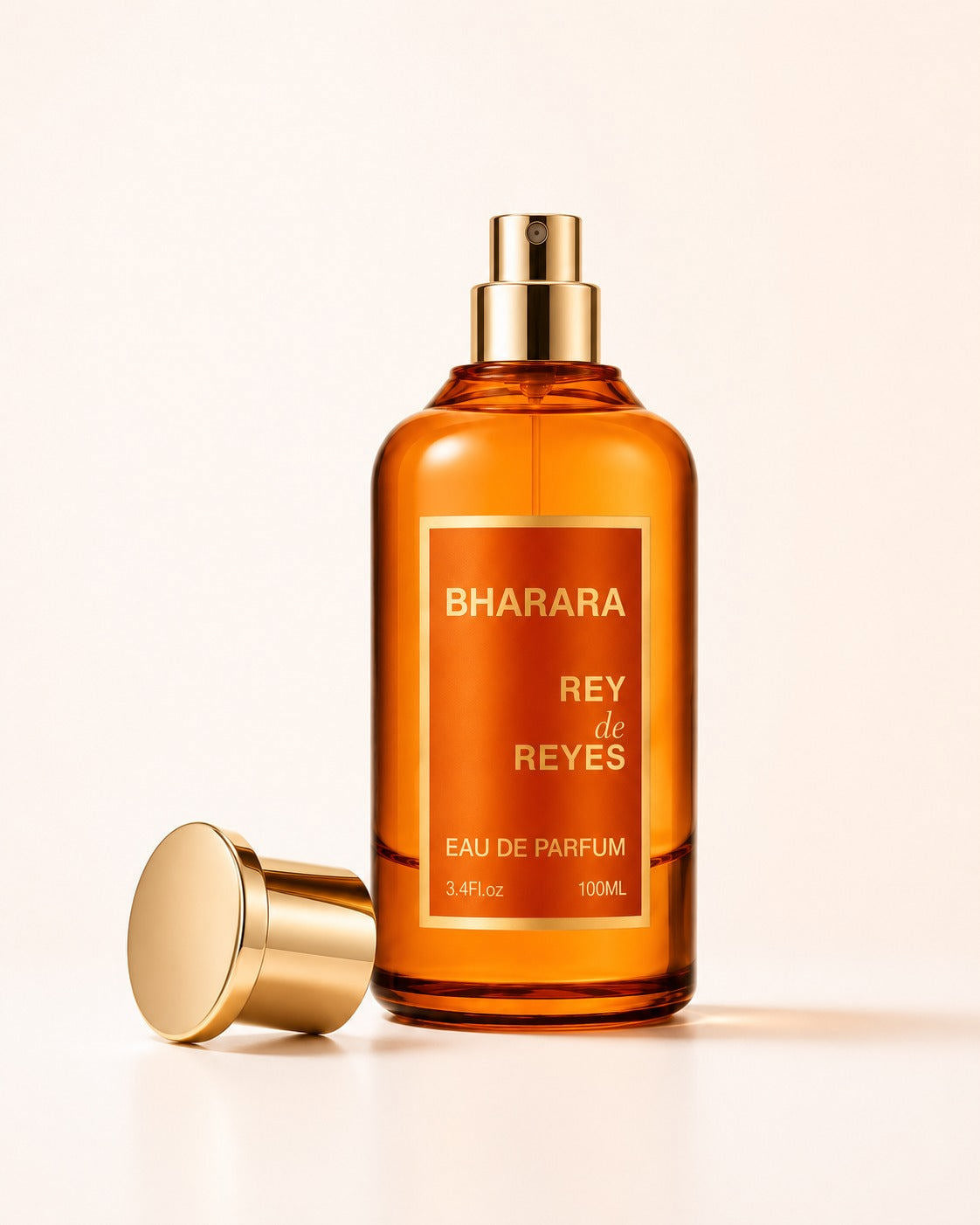 Bharara Rey de Reyes Eau De Parfum (Orange) Unisex | 3.4 oz / 100 ML | Aromatic Spicy Fragrance | Orange, Bergamot, Lemon, Wild Berries, Vanilla, Amber & White Musk Notes
